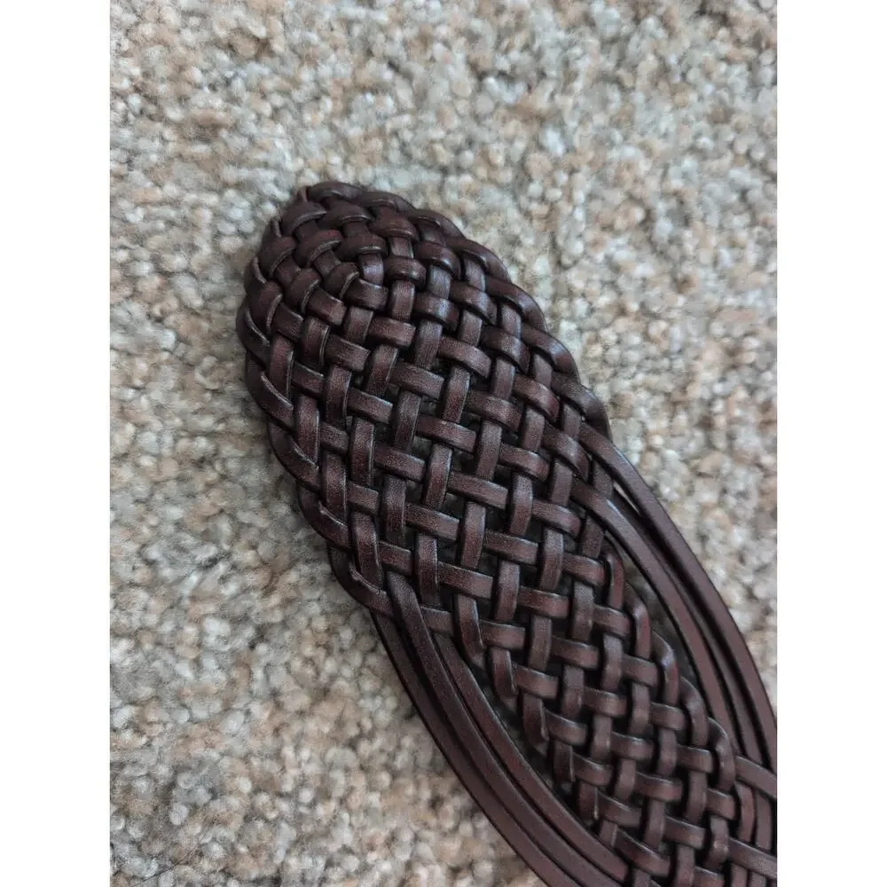 Brown Bonded Leather Braided Belt – Boho, Western, Rustic, Vintage Style,...